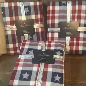 Brooks Brothers Red and Blue Star Plaid Tablecloths